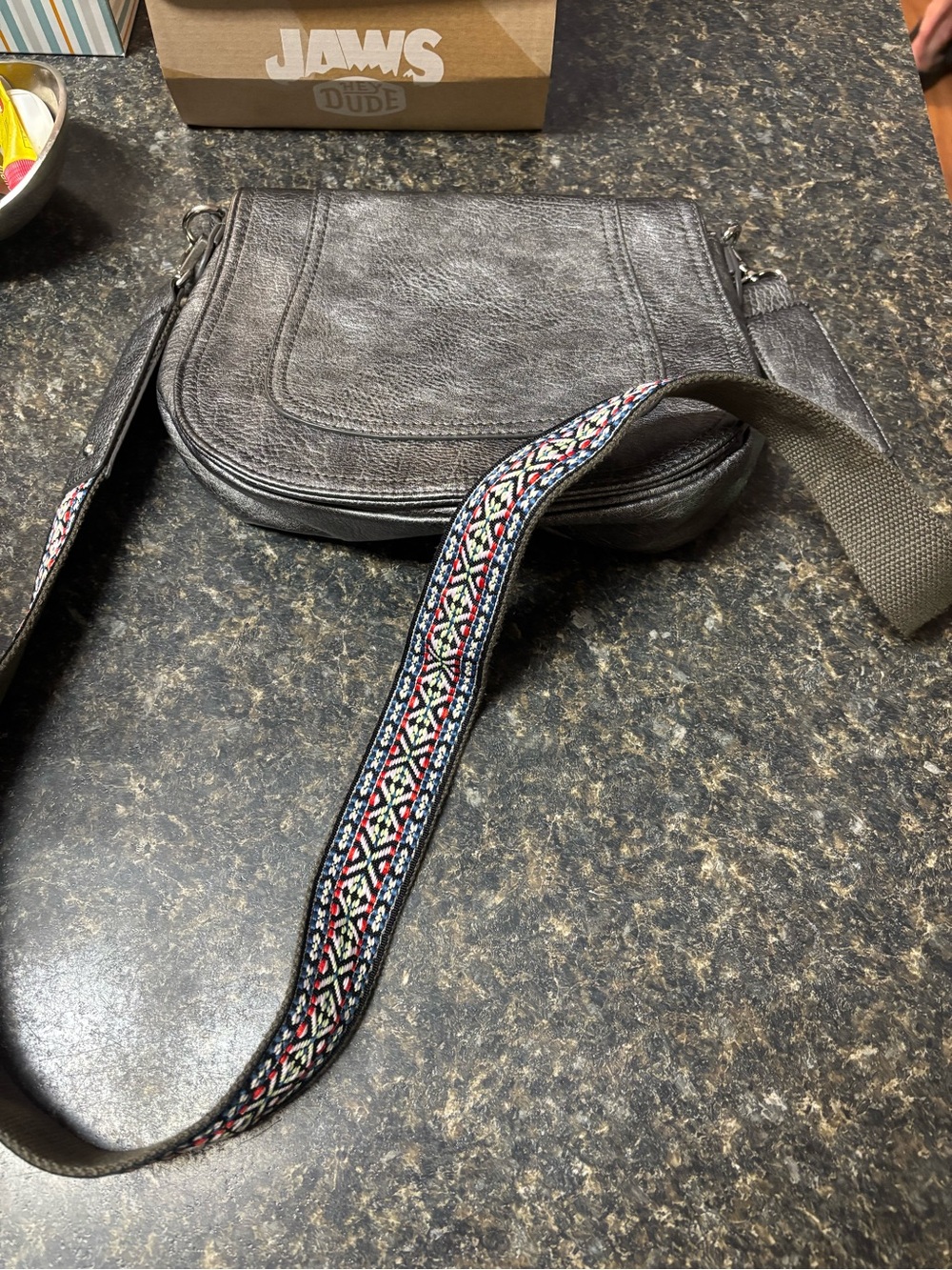 Carlos Santana Black Leather Crossbody with Guitar Strap - Picture 2 of 5